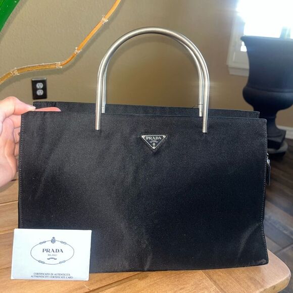 PRADA Tessuto Metal nylon Handle Bag with authenticity cards and paperwork - Picture 10 of 12